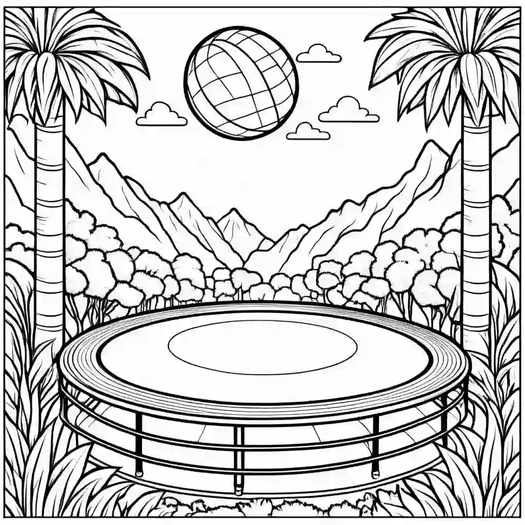 Trampoline coloring pages